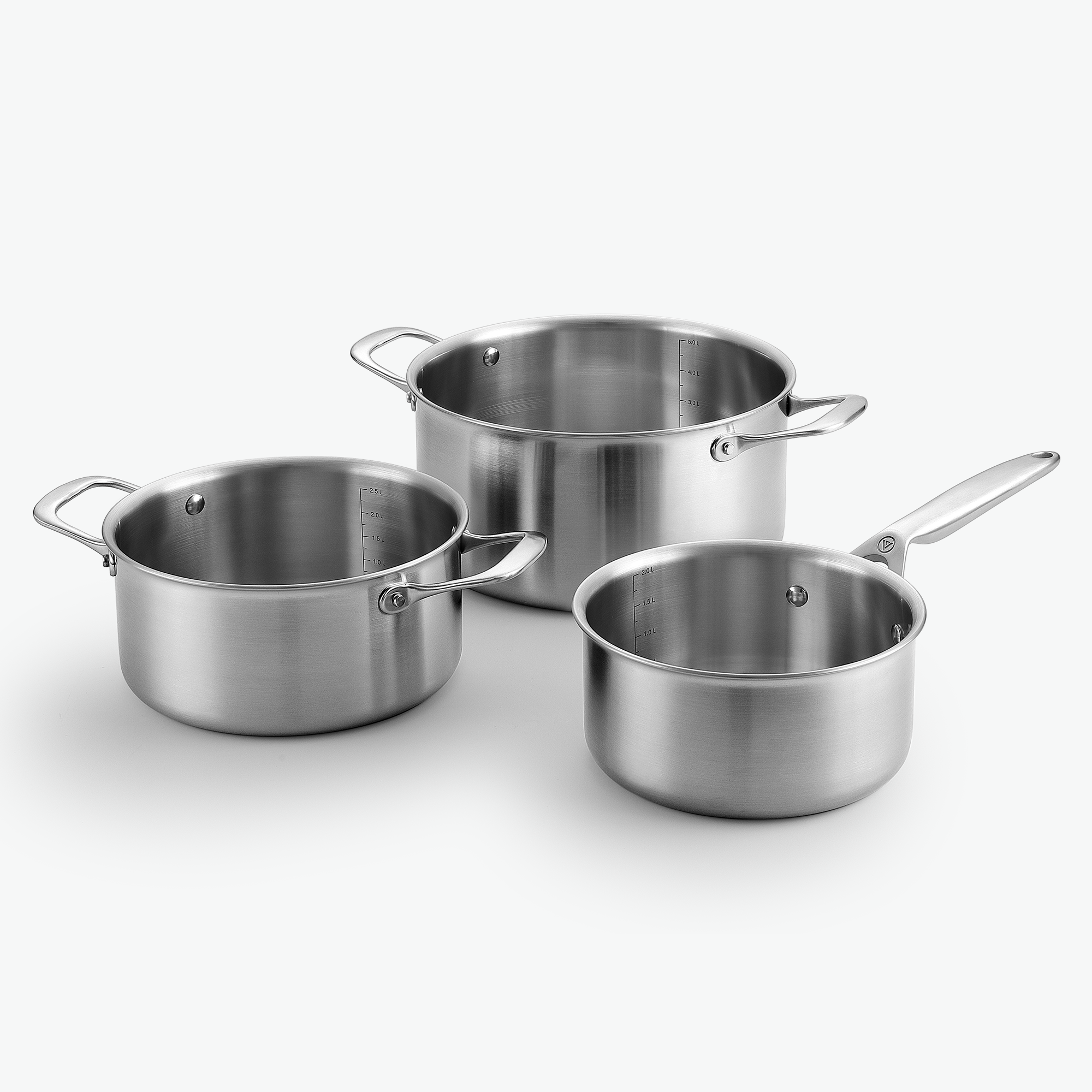 #Gryde Trio Sæt - 3 dele, #Låg_Uden