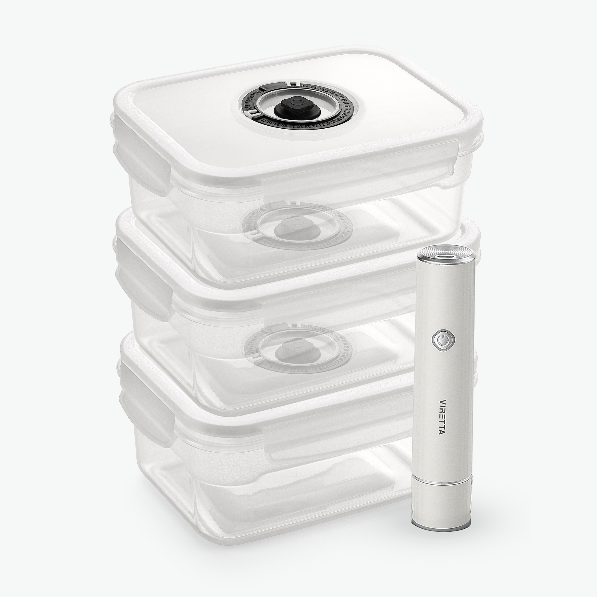 Vakuumbeholdere i Plast – Trio Sæt (3-Pak)