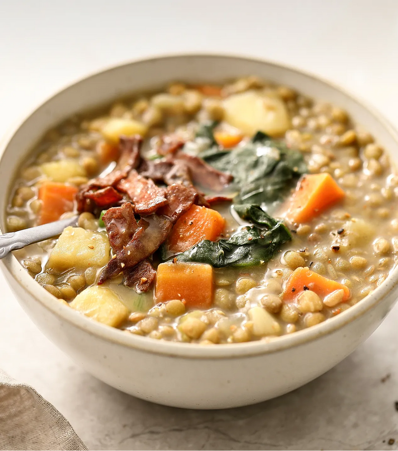 Linsesuppe med bacon
