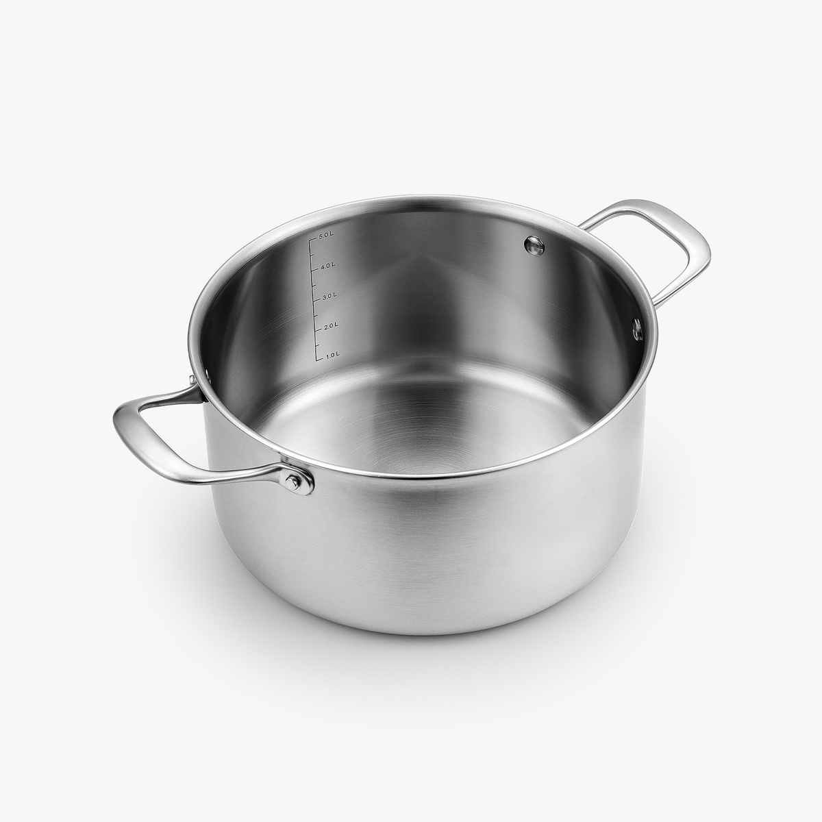 Gryde i 3-Ply rustfrit stål, 5,6 l, set skråt forfra
