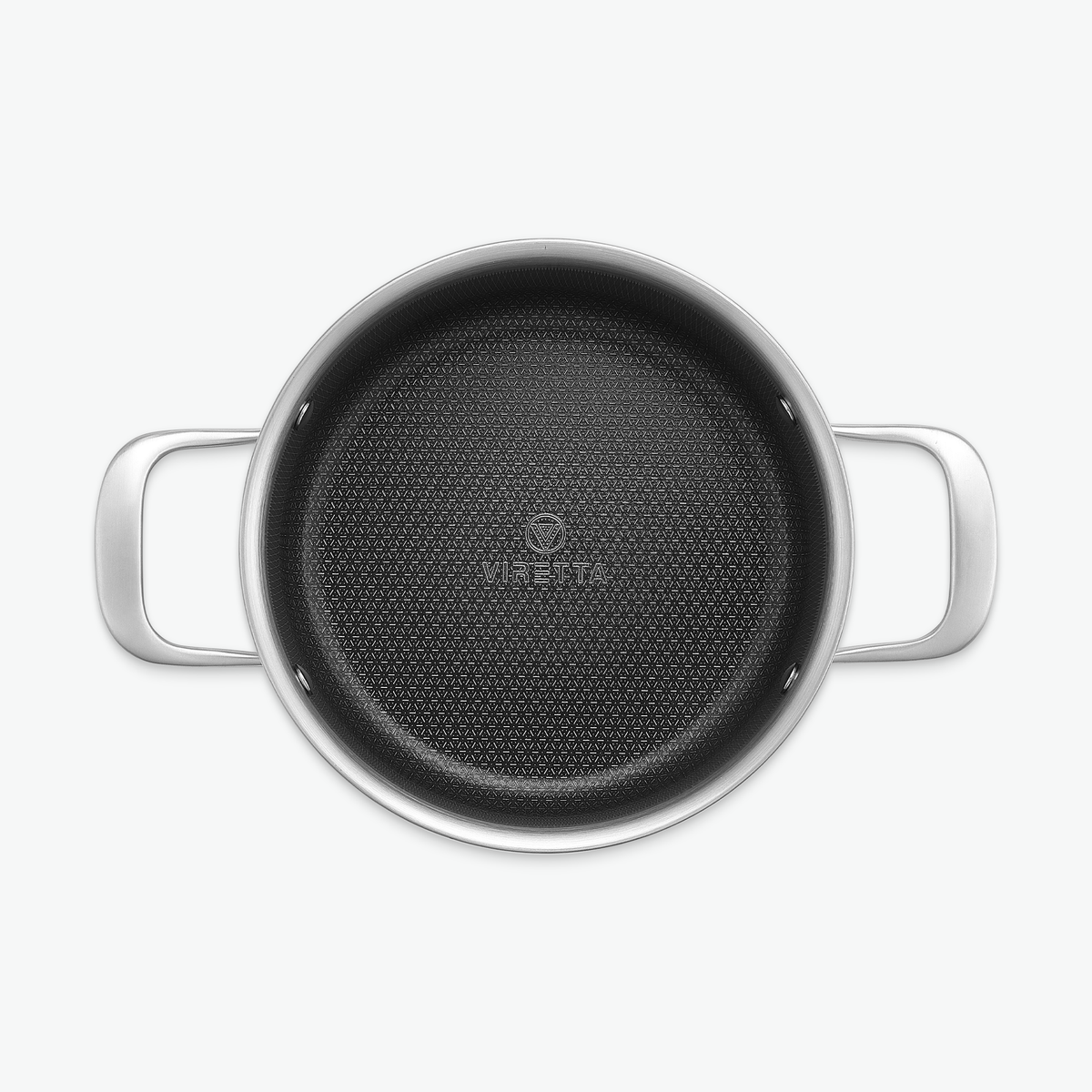 Gryde i 3-Ply Hybrid, 3 l, set ovenfra med det sekskantede mønster