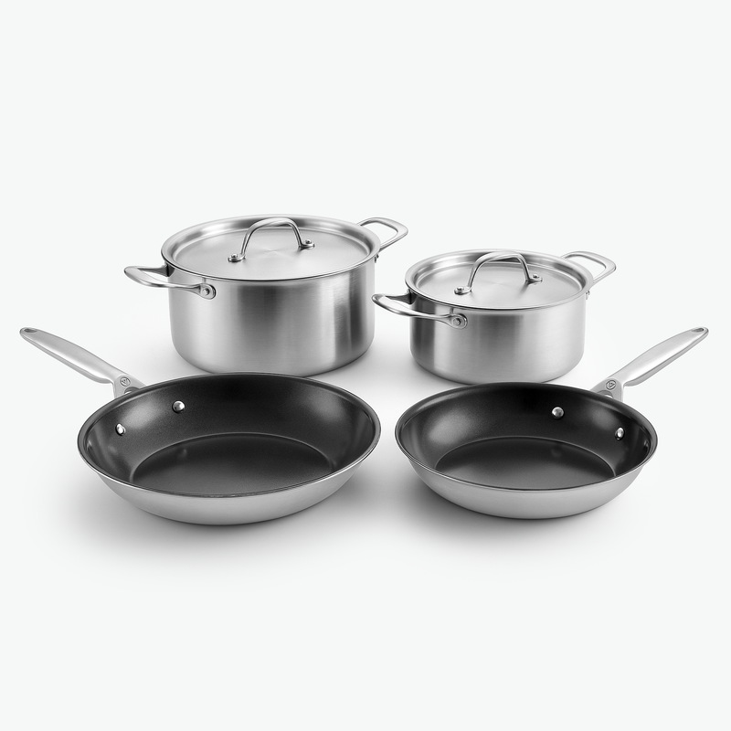 #Sæt_Essentials Sæt - 4 dele, #Låg_Rustfrit stål