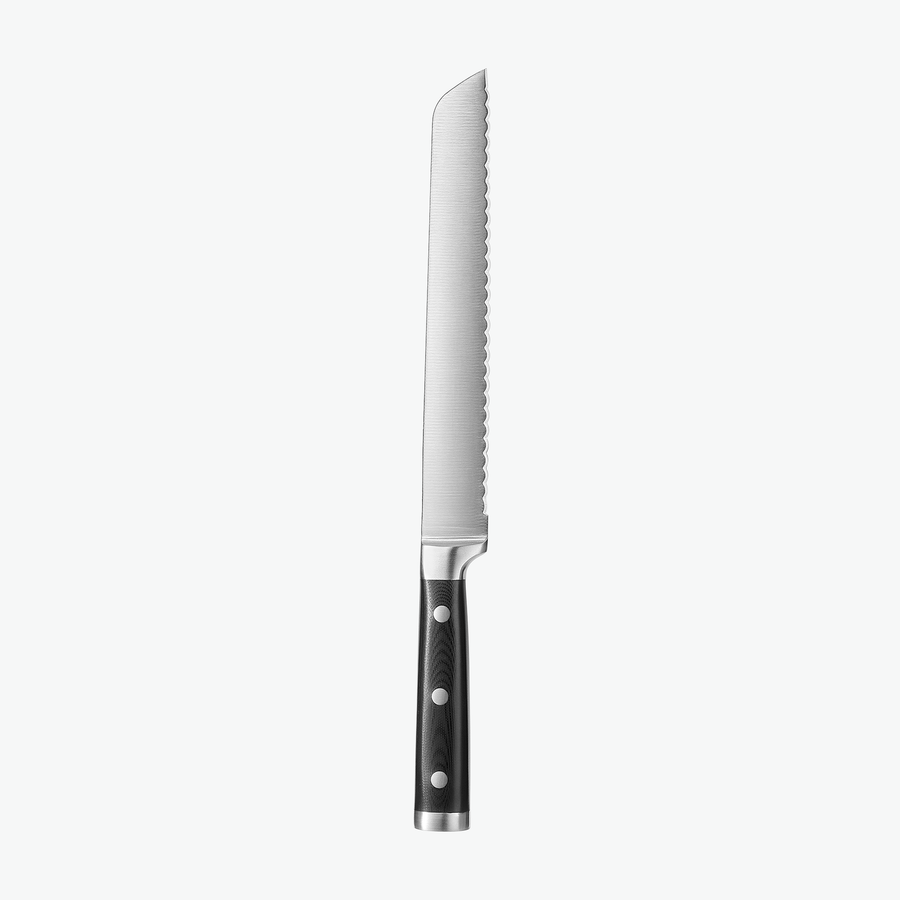 Classic brødkniv, 20 cm, med greb i G-10, set forfra