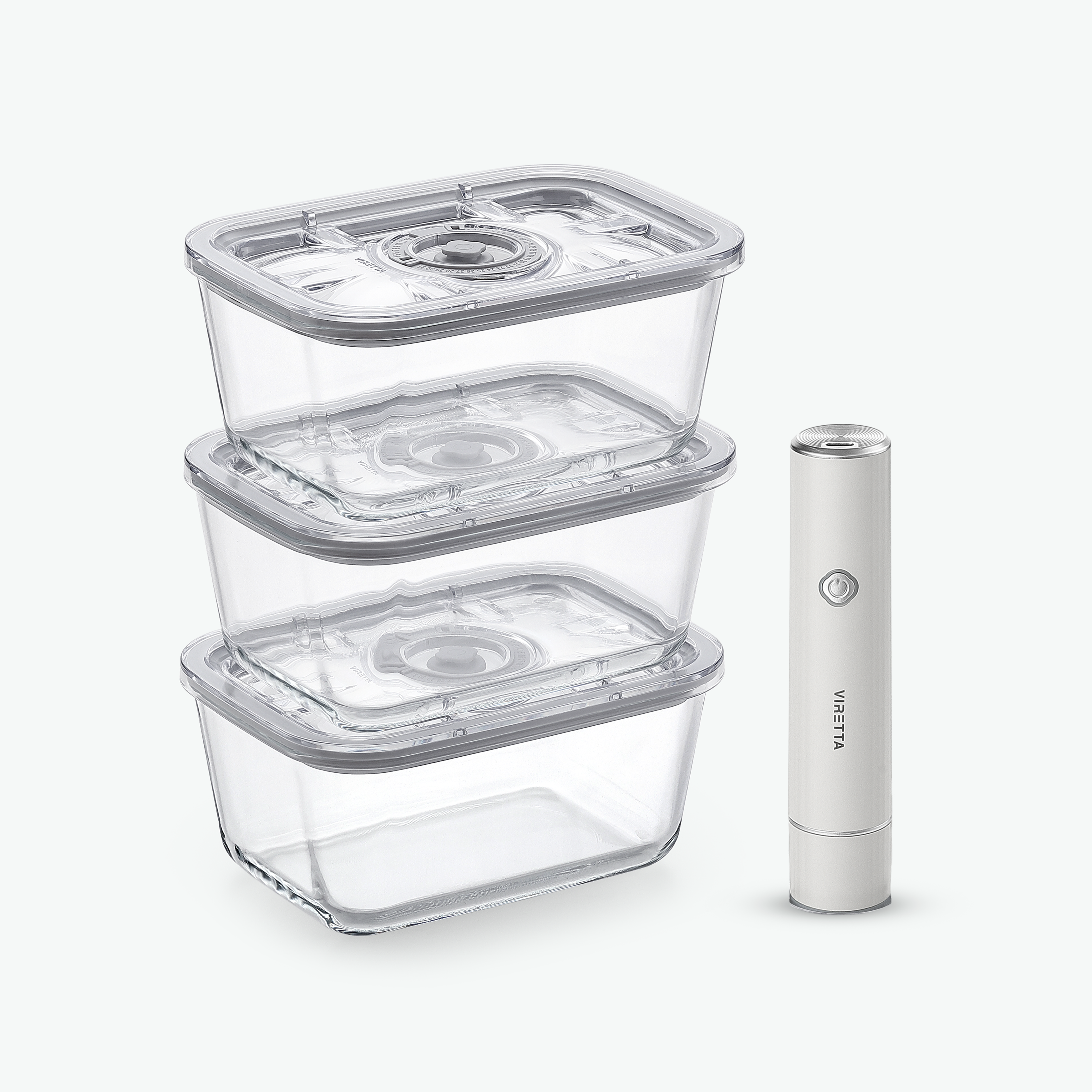Vakuumbeholdere i Glas – Trio Sæt (3-Pak)