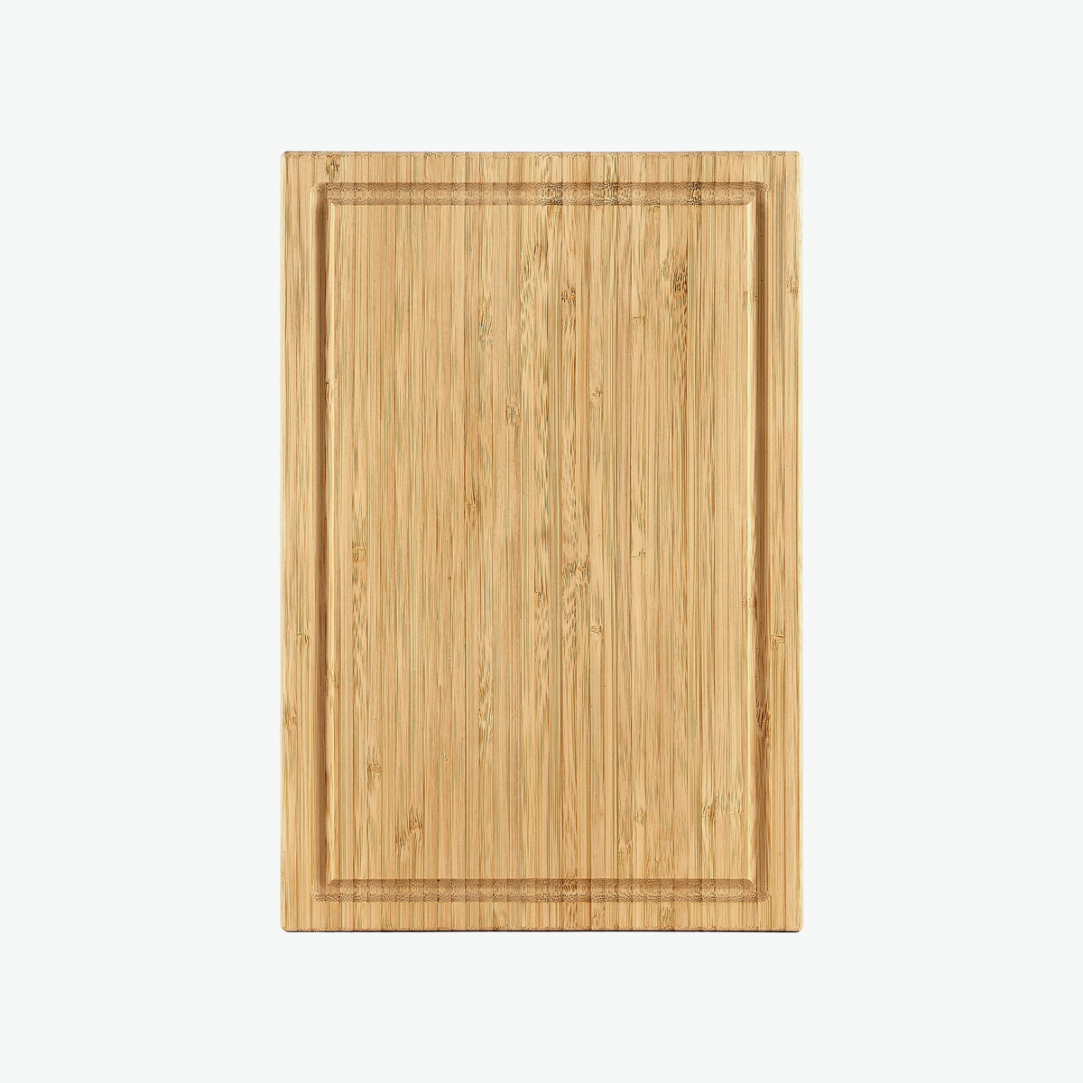 Skærebræt med saftrille i bambus, lille (30 × 20 cm), set ovenfra