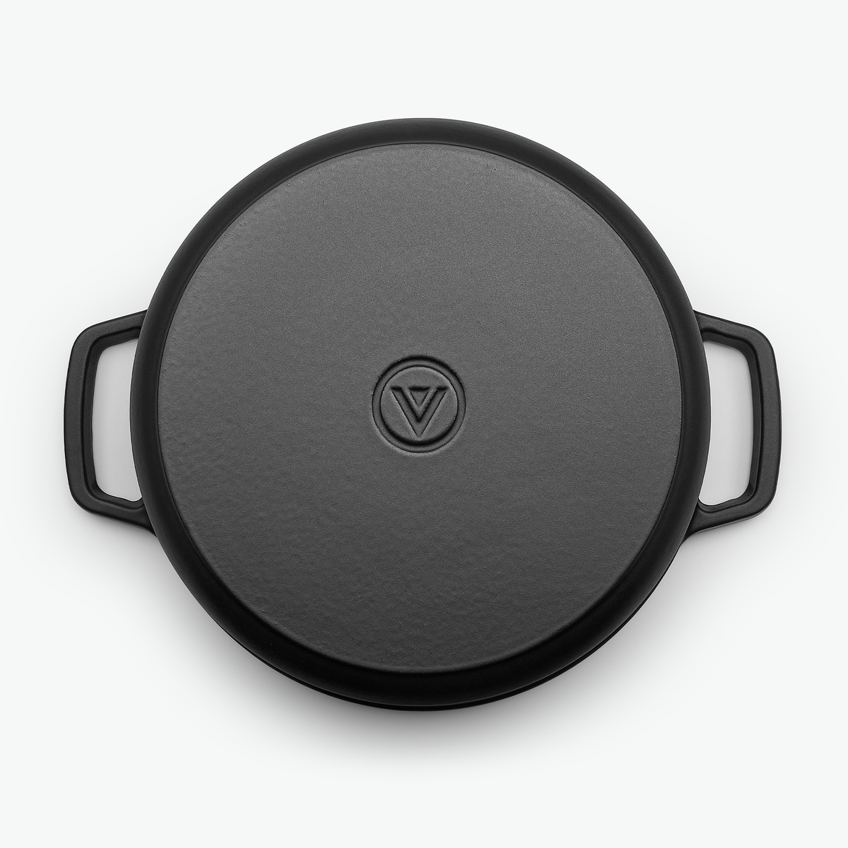 Bunden af støbejernsgryden Ø28 cm i skifersort med præget logo
