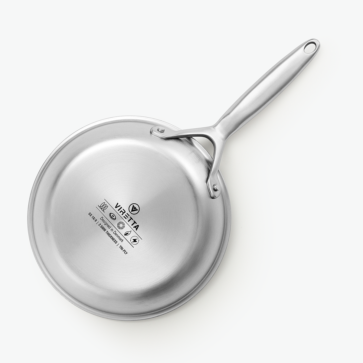 Bunden af stegepande i 3-Ply keramisk, Ø20 cm, set nedefra